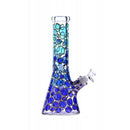 13" 7mm Golden Circle Color Dots Beaker Bong