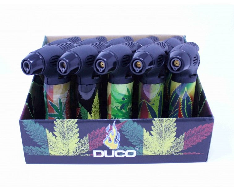 DUCO Easy Grip Torch Lighter, Hemp leaves 10/Display - Big Dog Distribution Ltd.