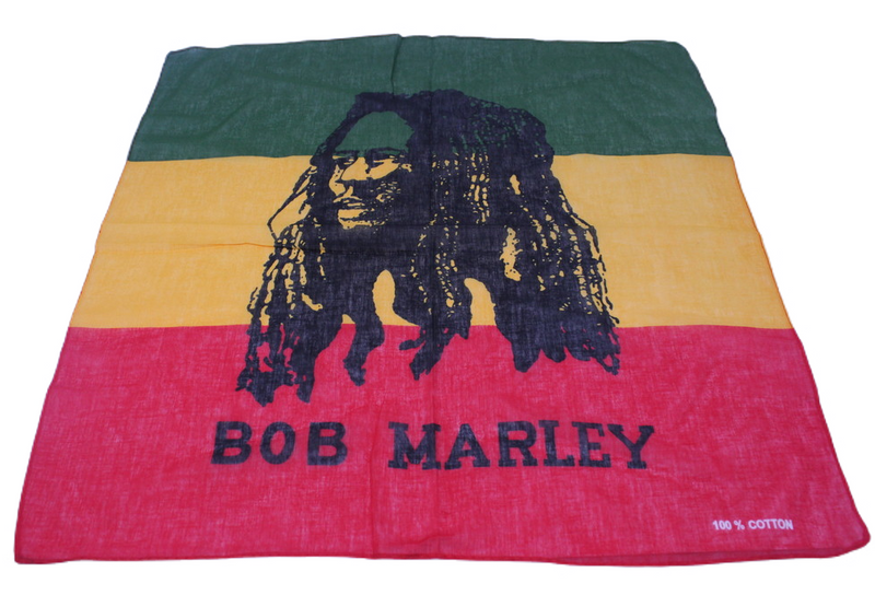 Bob Marley Handkerchief Headwrap Bandana Scarf 100% Cotton - 22" x 22"