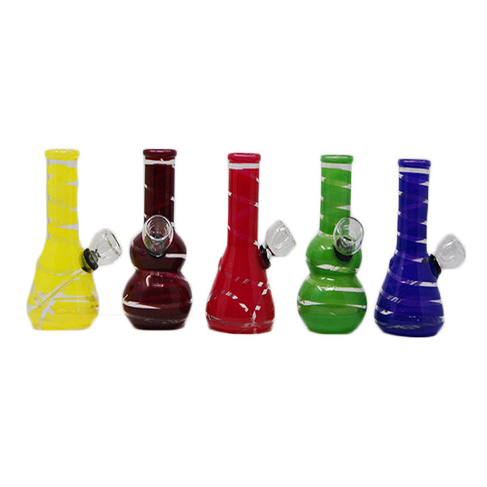 5" Ribbon Mini Glass Bong - Assorted Colors