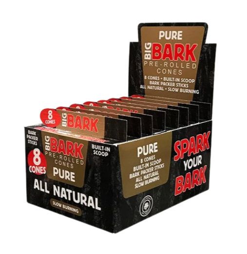 Big Bark 1 ¼ Pure Unrefined Pre-rolled Cones - 24 Packs/Box