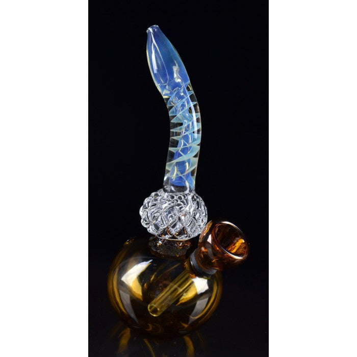 5" Spiral Tilted Mini Bong - Crystal Fumed