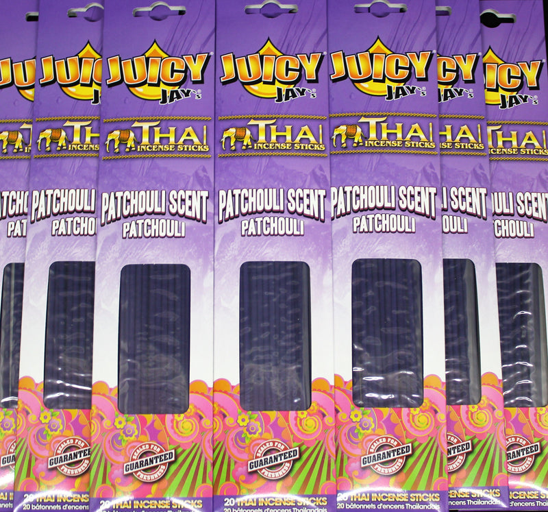 Juicy Jay's Thai Incense Sticks - Patchouli Box of 12 Packs, 20 Sticks/Pack