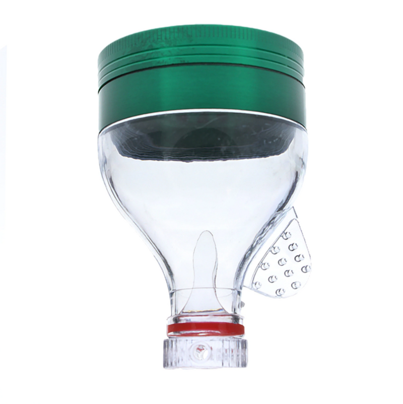 Grinder with Funnel Catch and Clear Top - 76mm - Green - Big Dog Distribution Ltd.