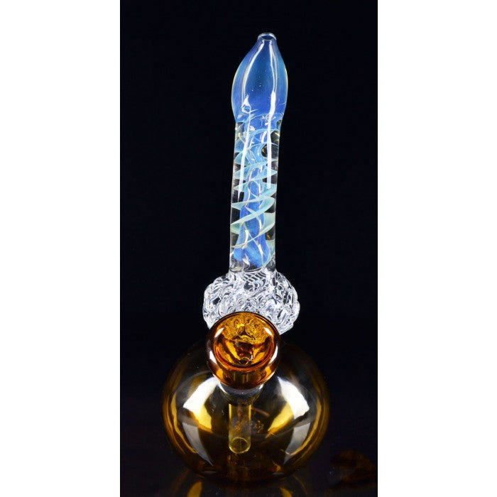 5" Spiral Tilted Mini Bong - Crystal Fumed