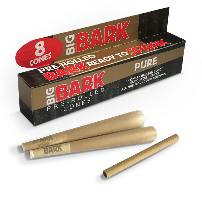 Big Bark 1 ¼ Pure Unrefined Pre-rolled Cones - 24 Packs/Box