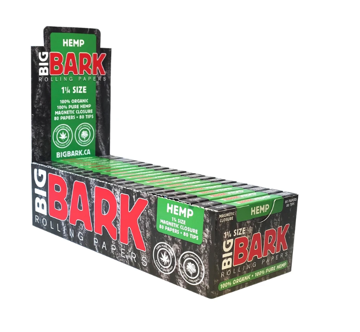 Big Bark 1¼  Hemp Rolling Papers with Tips - 80/Pack