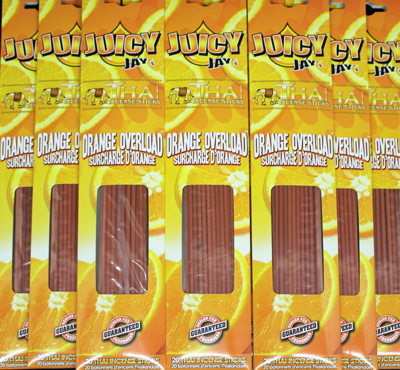 Juicy Jay's Thai Incense Sticks - Orange Overload Box of 12 Packs, 20 Sticks/Pack