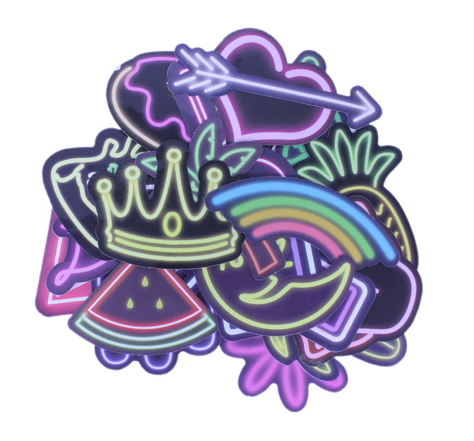 Neon lights Stickers - Assorted Design - 21pcs/Pack