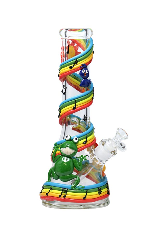 13" 9mm NG 3D-Wrap Rainbow Beaker Bong