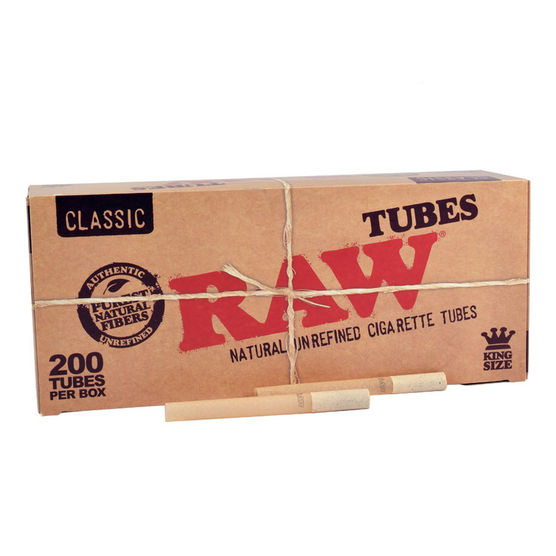 RAW Classic Natural Unrefined Cigarette Tube - 200 Tubes/Box - Big Dog Distribution Ltd.