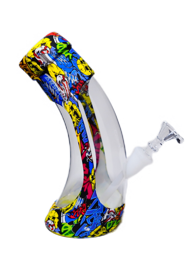 8.5" Horn Silicone Water Pipe - Assorted Design Edition