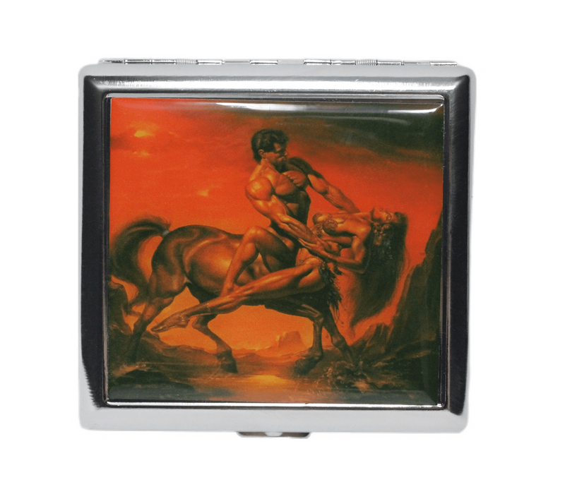 Metal Cigarettes Case with Picture - 3.4"x3.4" - 12 Pack