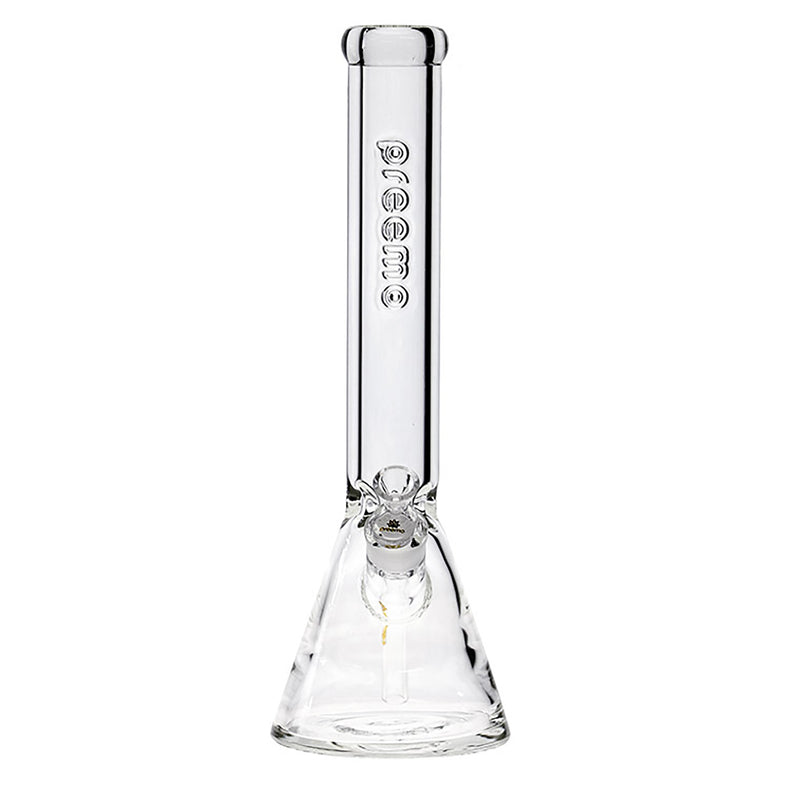 16" 9mm PREEMO Clear Embossed Logo Beaker Bong - Big Dog Distribution Ltd.