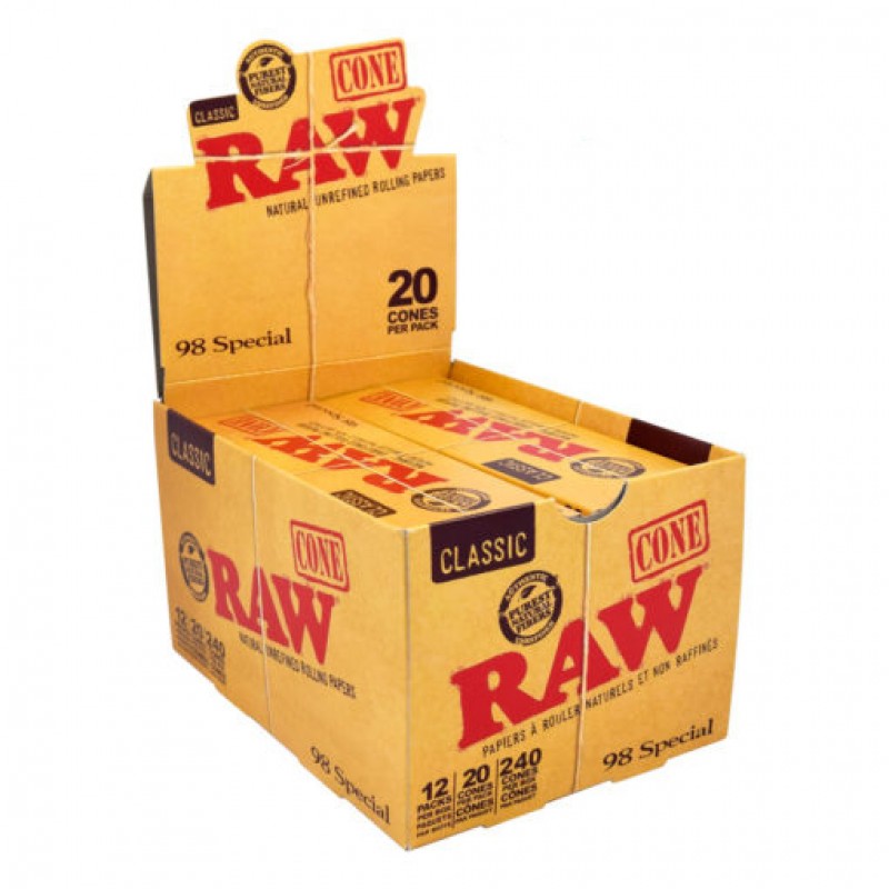 RAW Pre-Rolled Cones 98 Special 12 Packs/Box