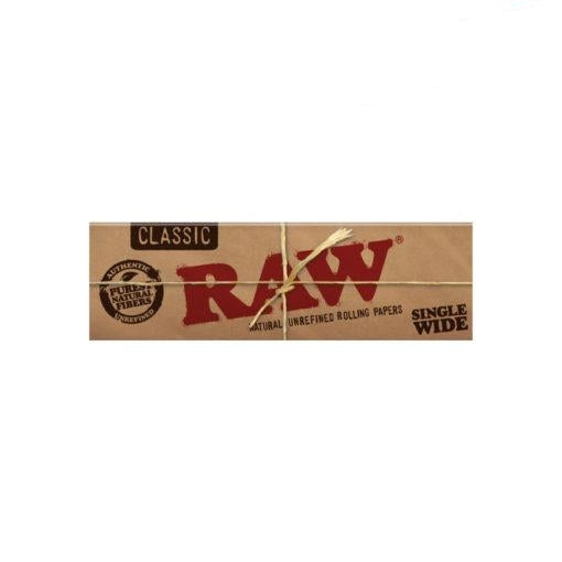 RAW Classic Single Wide Single Window Rolling Papers - 50 Packs/Box