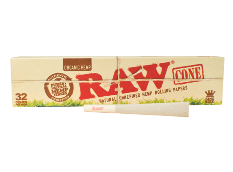 RAW Organic Pre-Rolled Cones King Size - 32 Cones/Pack