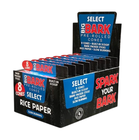 Big Bark 1 ¼ Select (rice) Pre-rolled Cones - 24 Packs/Box