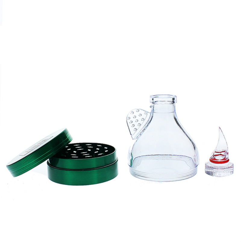 Grinder with Funnel Catch and Clear Top - 76mm - Green - Big Dog Distribution Ltd.