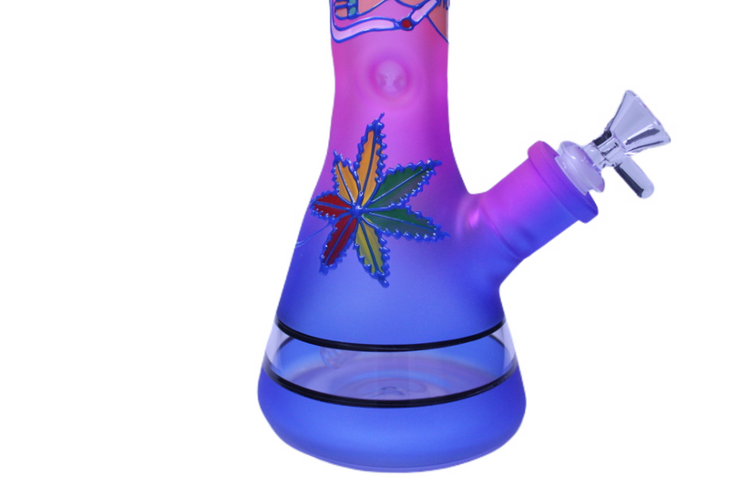 14" 7mm Hand Painted Beaker Bong