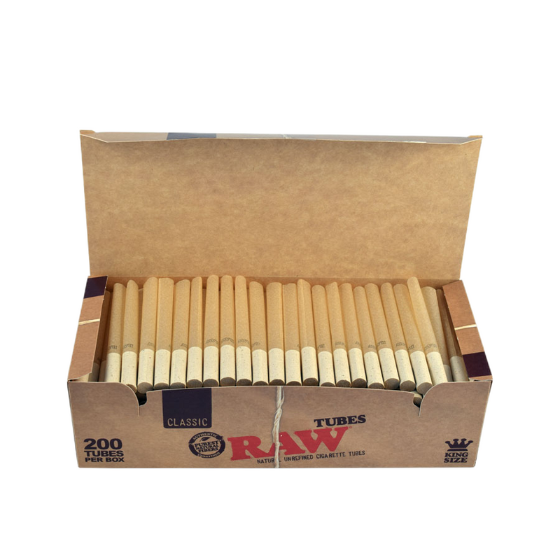 RAW Classic Natural Unrefined Cigarette Tube - 200 Tubes/Box - Big Dog Distribution Ltd.