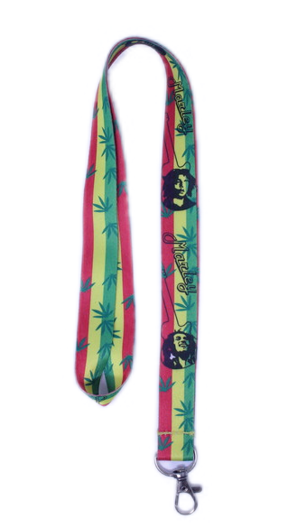 Bob Marley & Hemp Leaf Lanyard - 10" x 1" Assorted